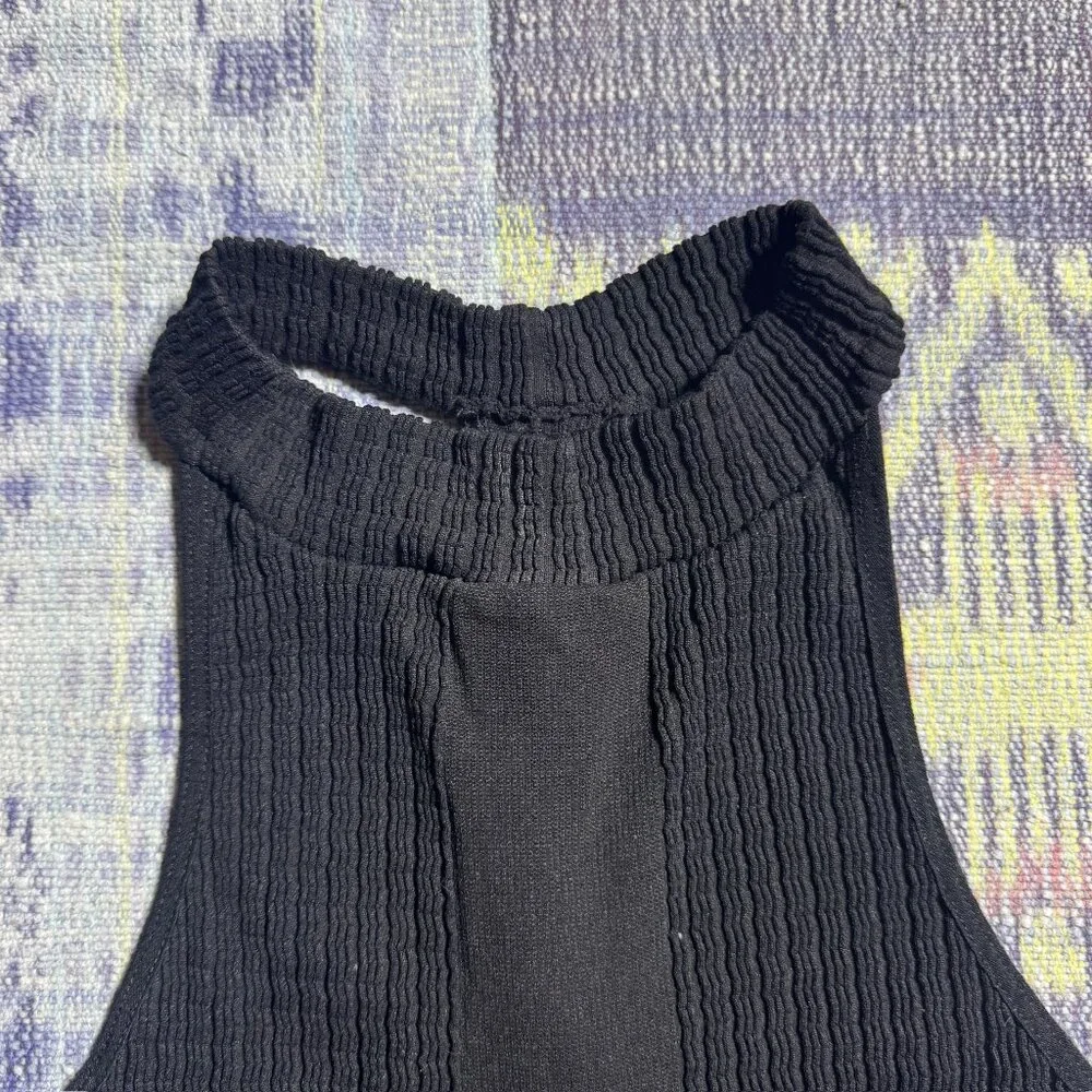 Intimately Free People Black High Neck Crop Tank Women's Size Medium/Large M/L - Picture 3 of 5